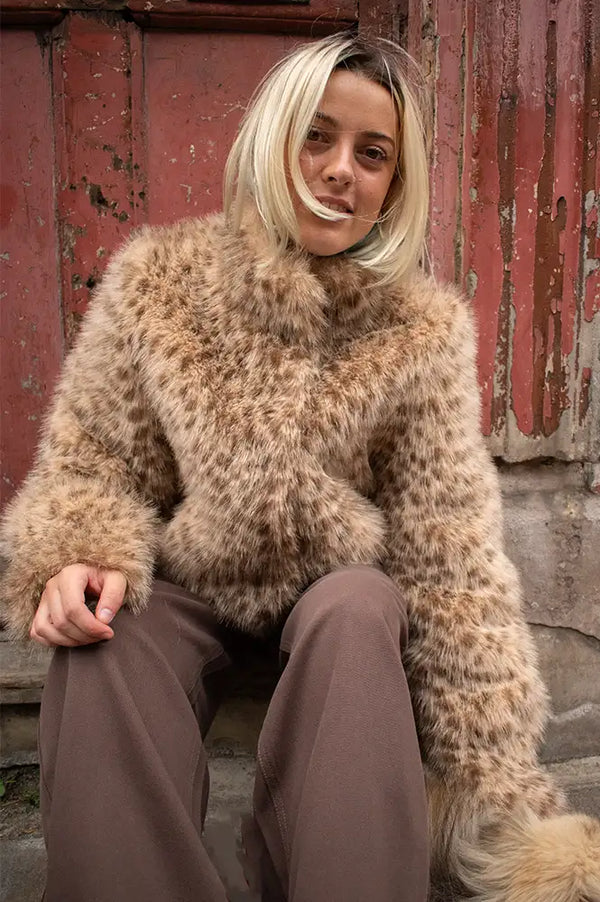 Bellerose Enjoy Faux-Fur Leopard Print A Jacket