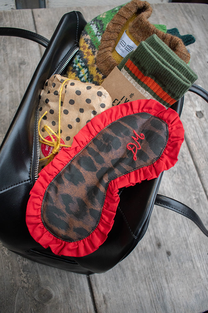 Damson Madder PJ Dark Leopard Eye Mask - The Mercantile London