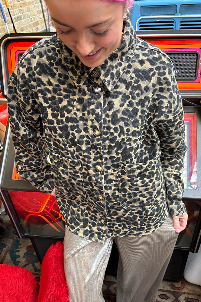 ICHI Harlow Leopard Print Jacket - The Mercantile London