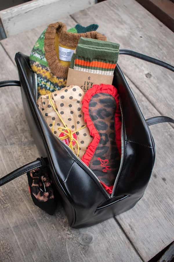 Damson Madder PJ Dark Leopard Eye Mask - The Mercantile London