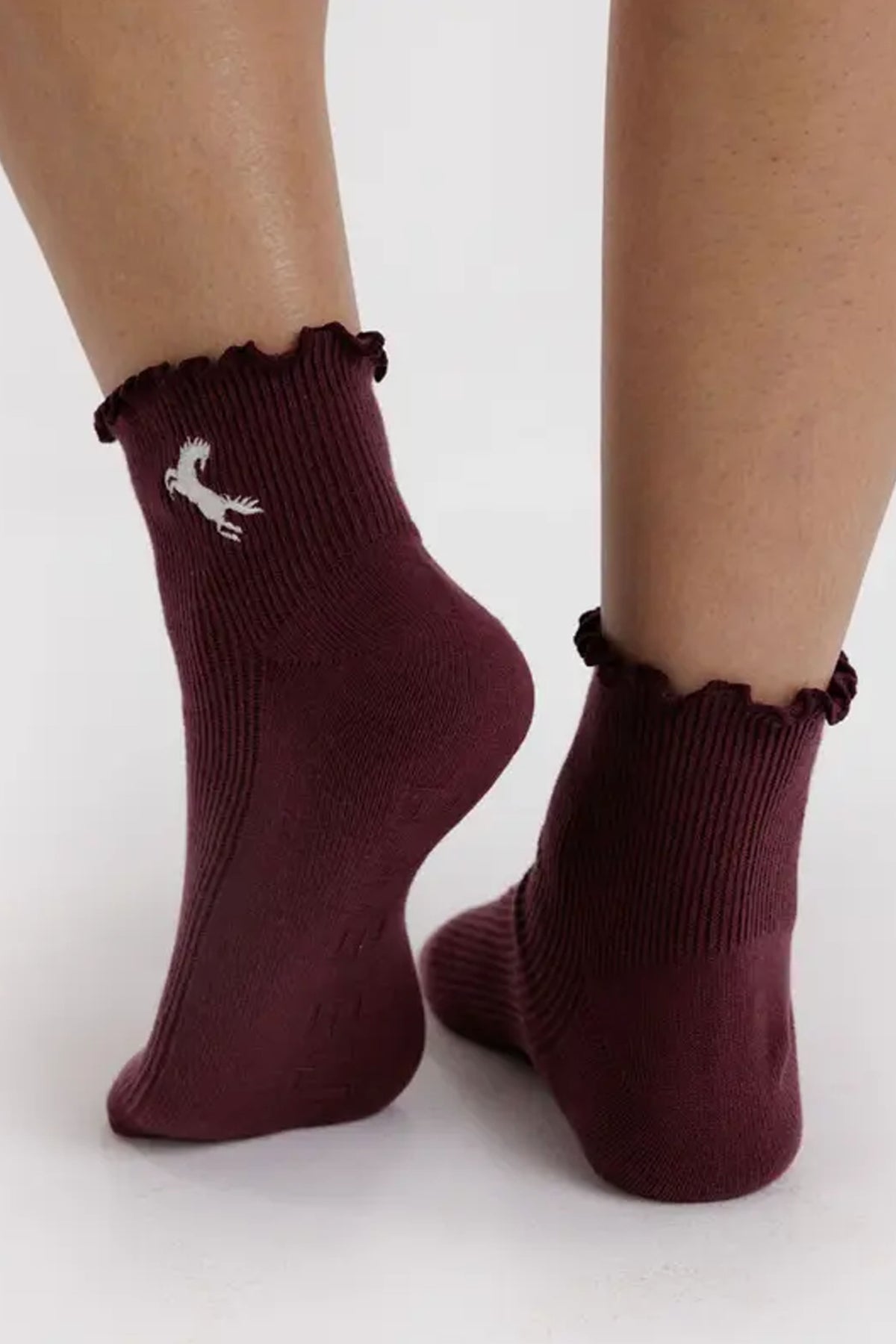 Baggu Set of 2 Mahogany & Navy Frill Socks - The Mercantile London