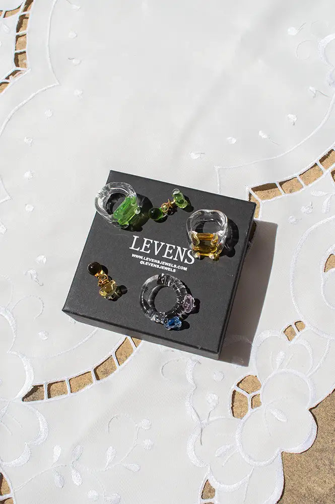 Levens Square Stone Green Ring - The Mercantile London