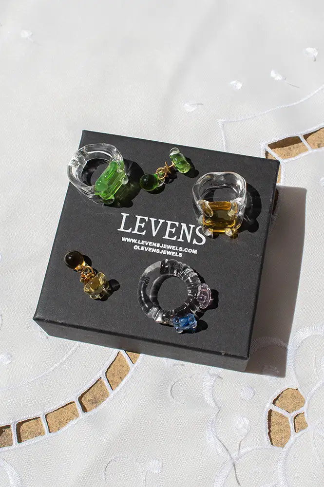 Levens Go-To Green Glass Single Earring - The Mercantile London