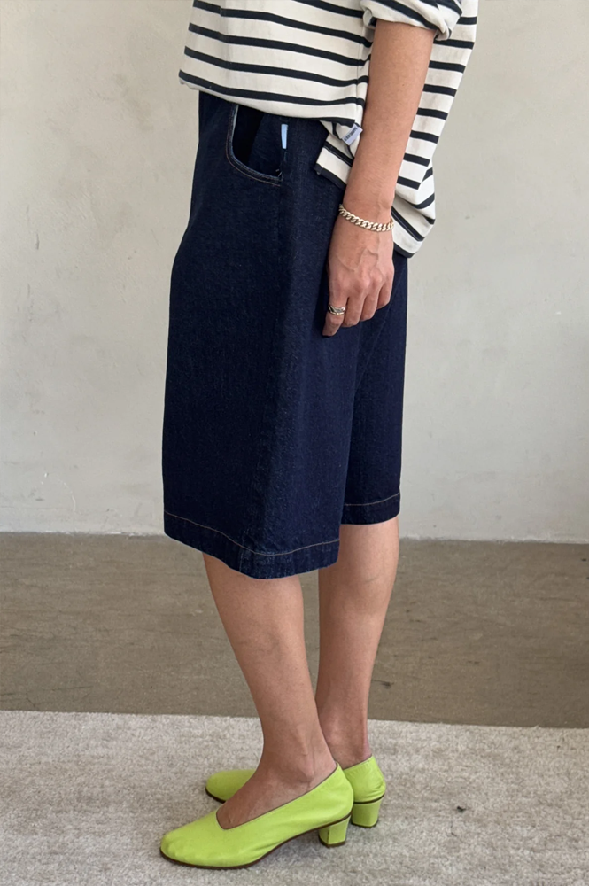 Le Bon Shoppe Liam Raw Denim Bermuda Shorts - The Mercantile London