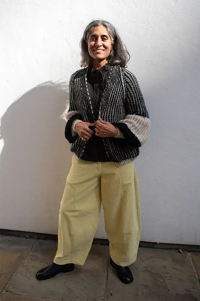 Noella Liana Cream & Black Knit Cardigan