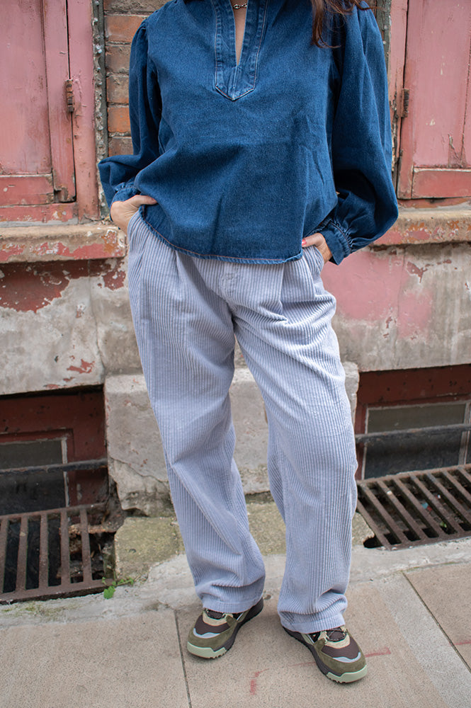 The New Society Nicol Lilac Haze Corduroy Trousers - The Mercantile London