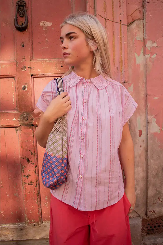 Lolly's Laundry Bada Lilac Stripe Blouse - The Mercantile London