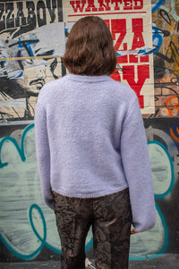 Object Saggia Knit Baby Lavender Knit Cardigan - The Mercantile London