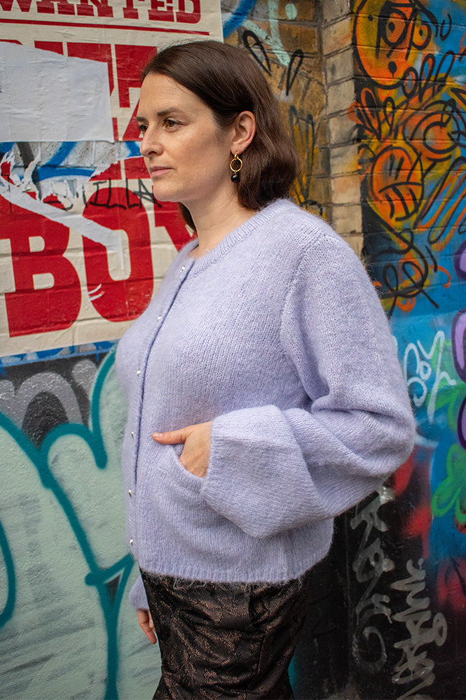 Object Saggia Knit Baby Lavender Knit Cardigan - The Mercantile London