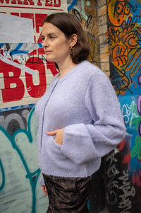 Object Saggia Knit Baby Lavender Knit Cardigan - The Mercantile London