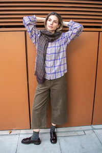 Garance Ketty Violet Check Blouse