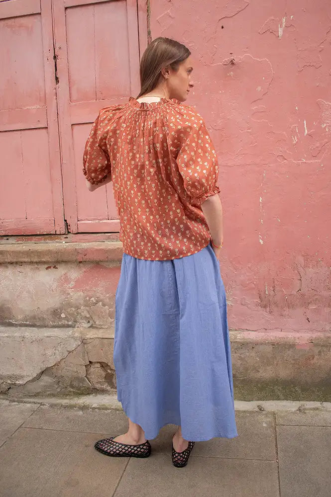M.A.B.E Ari Rust Floral Blouse - The Mercantile London