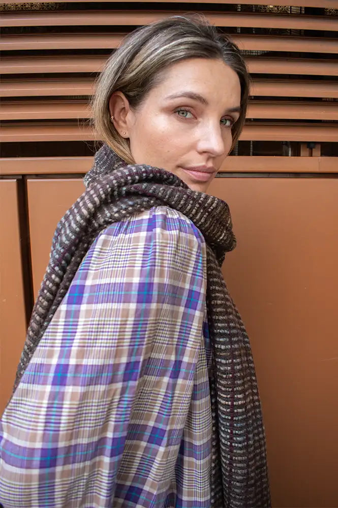 Garance Ketty Violet Check Blouse