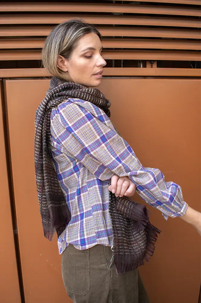 Garance Ketty Violet Check Blouse
