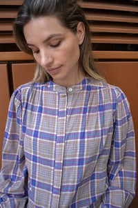 Garance Ketty Violet Check Blouse