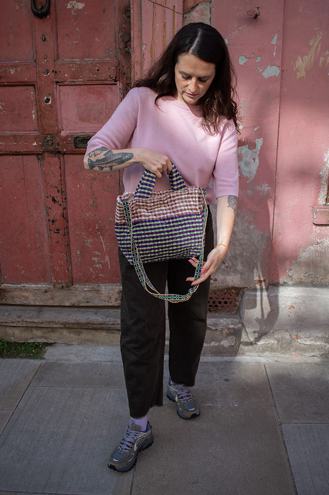 Épice Paris Small Checked Tote Handbag - The Mercantile London