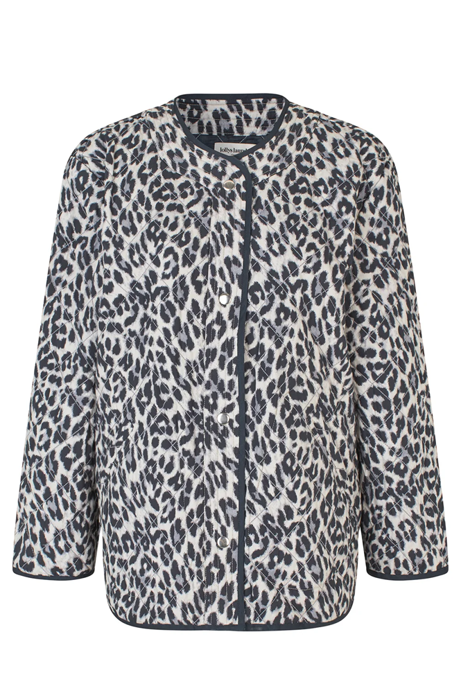 Lolly's Laundry Lily Quilted Grey Leopard Jacket - The Mercantile London