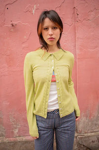 Damson Madder Voula Lime Cardigan - The Mercantile London