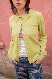 Damson Madder Voula Lime Cardigan - The Mercantile London