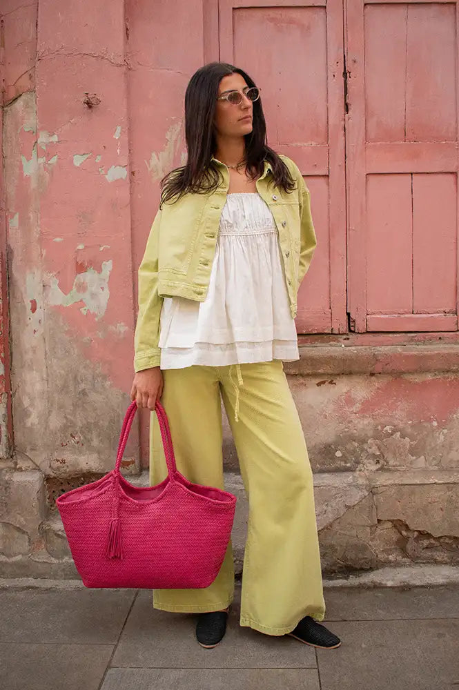ICHI Mijalla Lilly Green Jeans - The Mercantile London