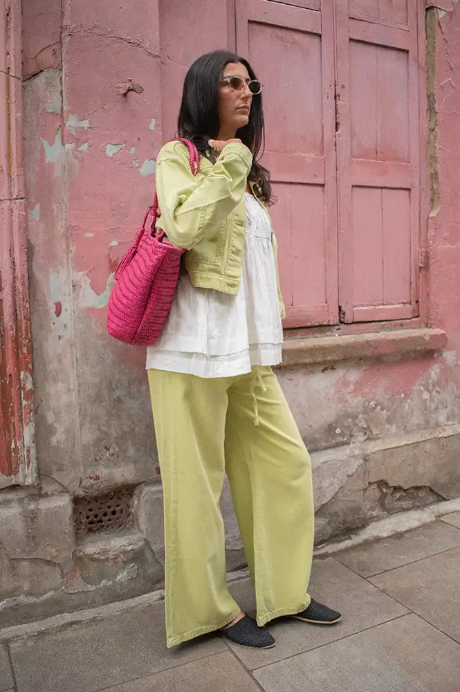 ICHI Mijalla Lilly Green Jeans - The Mercantile London