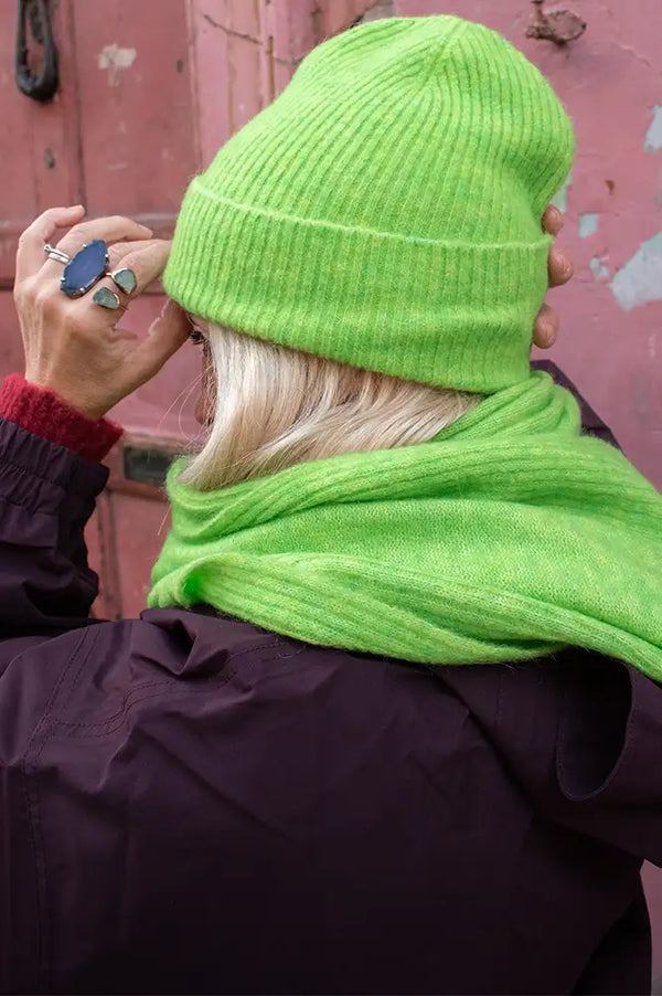 Numph Riette Jasmine Green Knitted Hat