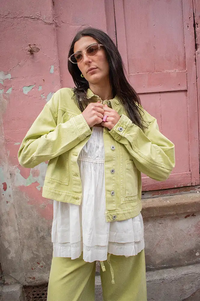 ICHI Mijalla Lilly Green Jacket - The Mercantile London
