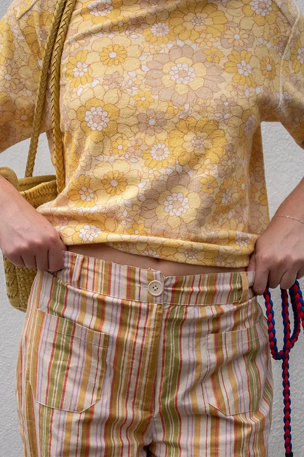 An'ge Rosina Yellow & Lime Striped Trousers