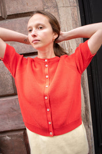 SibinLinnebjerg Tilda Red Orange Cardigan - The Mercantile London