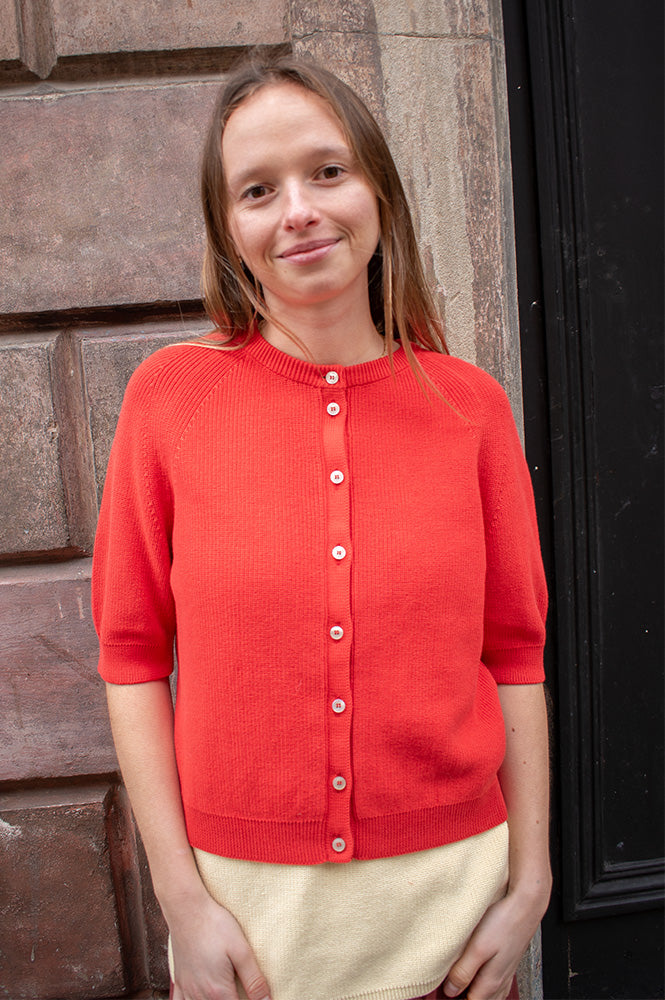 SibinLinnebjerg Tilda Red Orange Cardigan - The Mercantile London