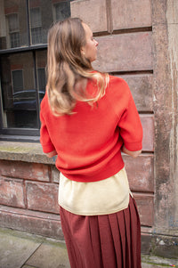 SibinLinnebjerg Tilda Red Orange Cardigan - The Mercantile London