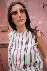 ICHI Leanna Multi Stripe Top - The Mercantile London