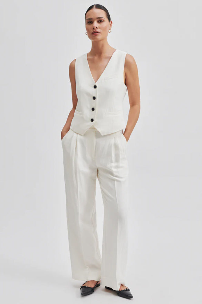 Second Female Lino Antique White Trousers