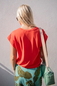 ICHI Lisken Fiery Red T-Shirt - The Mercantile London