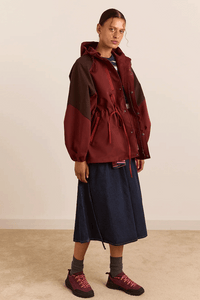 Damson Madder Liu Burgundy Raincoat