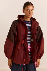 Damson Madder Liu Burgundy Raincoat