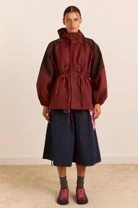 Damson Madder Liu Burgundy Raincoat