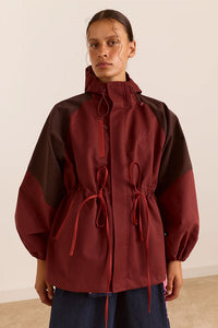 Damson Madder Liu Burgundy Raincoat
