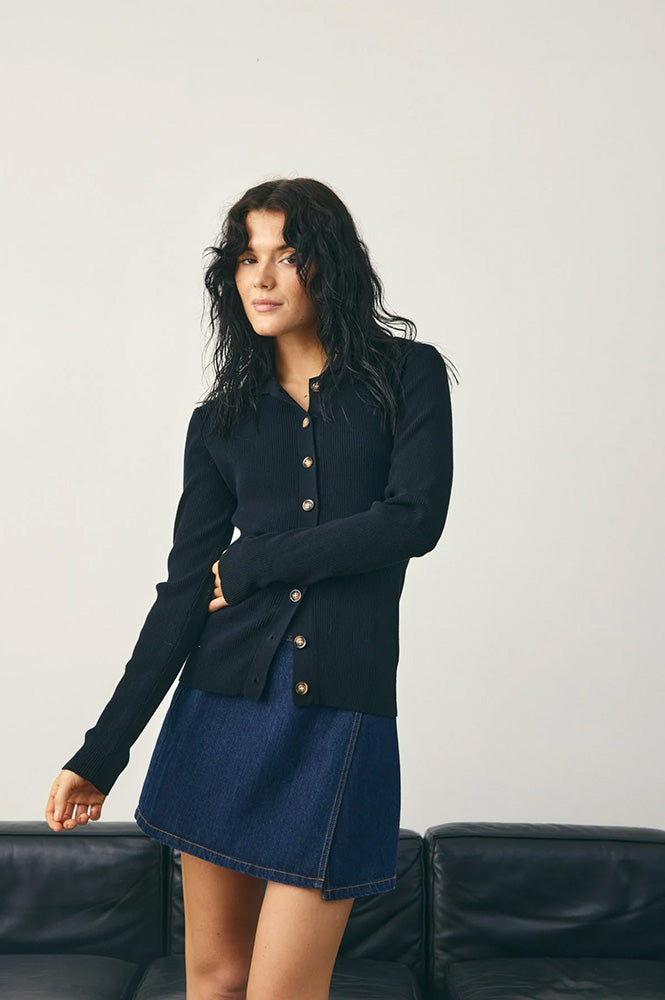 Noella Livanna Black Knit Cardigan