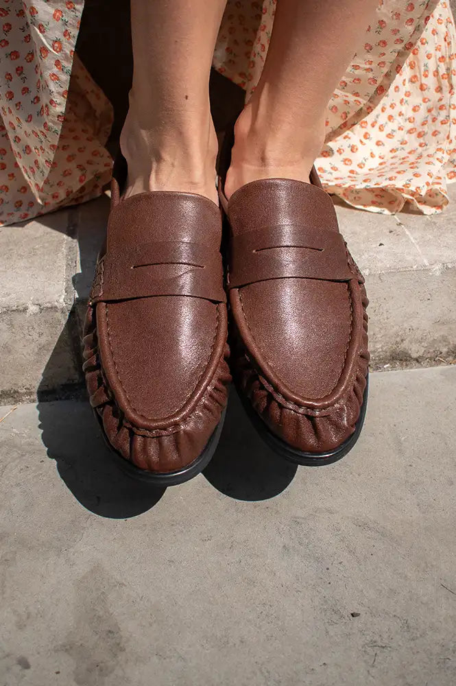 Pavement Elmira Brown Leather Loafers