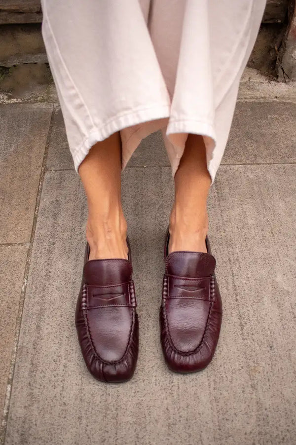Alohas Aven Rift Burgundy Leather Loafers