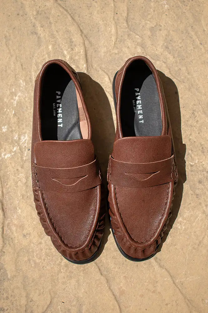 Pavement Elmira Brown Leather Loafers