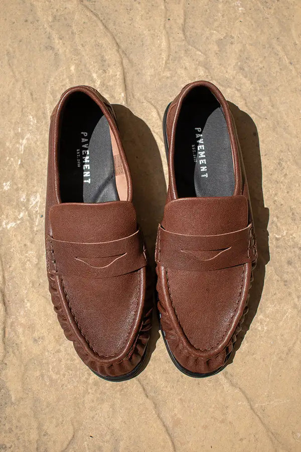 Pavement Elmira Brown Leather Loafers