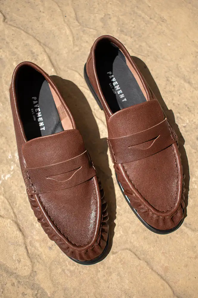 Pavement Elmira Brown Leather Loafers
