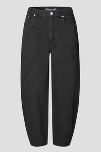 Second Female Loana Black Barrel Jeans - The Mercantile London