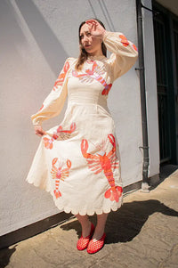 Stella Nova Lobster Embroidered Midi Dress - The Mercantile London