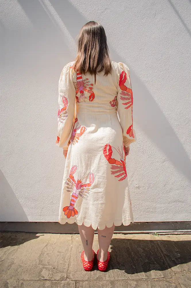 Stella Nova Lobster Embroidered Midi Dress - The Mercantile London