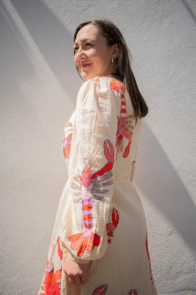 Stella Nova Lobster Embroidered Midi Dress - The Mercantile London