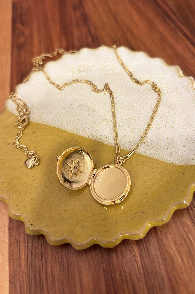 Ash Gold Star Locket Necklace