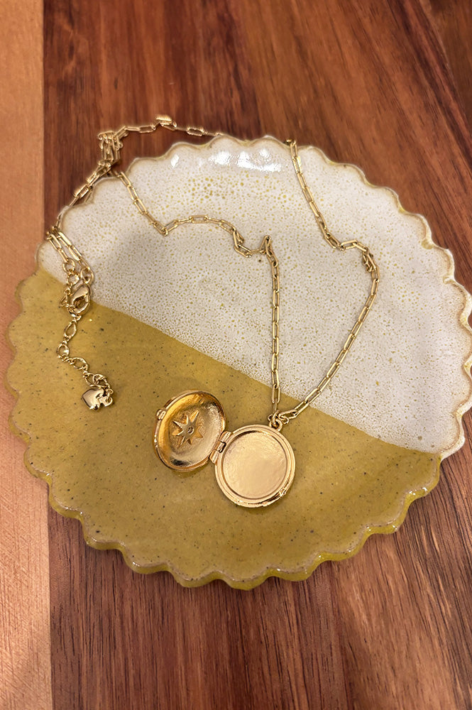 Ash Gold Star Locket Necklace